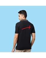 Greys&Blues Pima Collar T-Shirt- Black with White SW